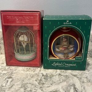 Vintage Hallmark Christmas Ornaments First Christmas Together & Santa’s Arrival